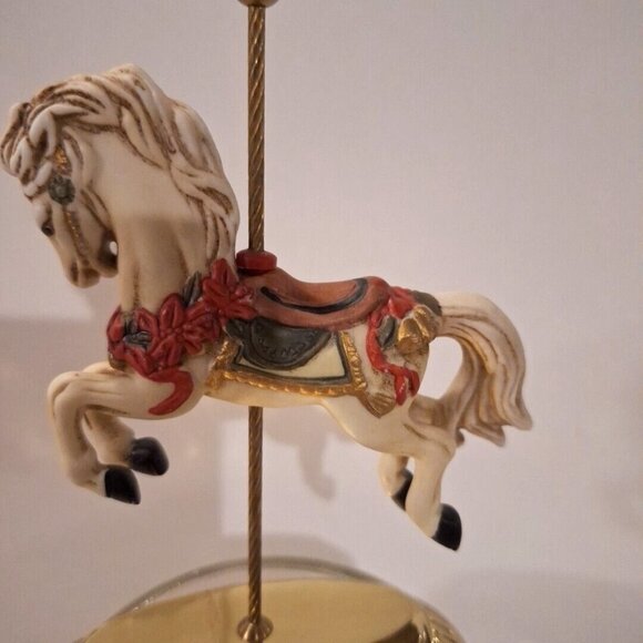 Carousel Horse House Of Lloyd 1990 Yule 5.5" Miniature Porcelain Christmas - Picture 3 of 8